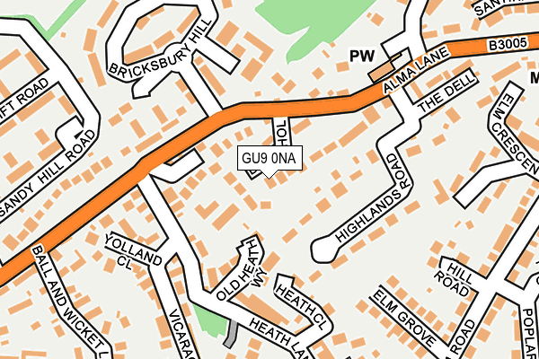 GU9 0NA map - OS OpenMap – Local (Ordnance Survey)