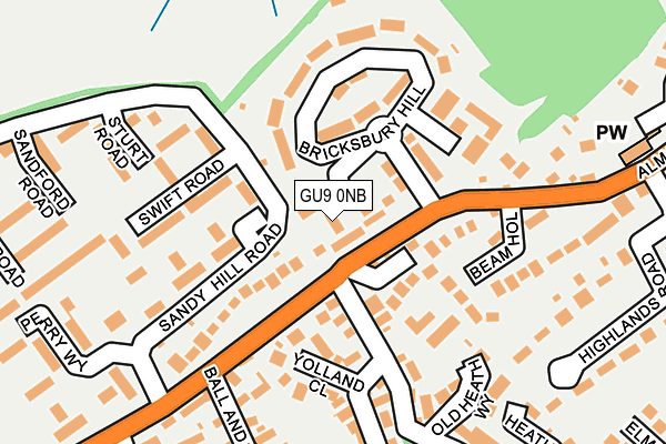 GU9 0NB map - OS OpenMap – Local (Ordnance Survey)