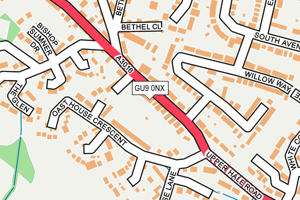 GU9 0NX map - OS OpenMap – Local (Ordnance Survey)