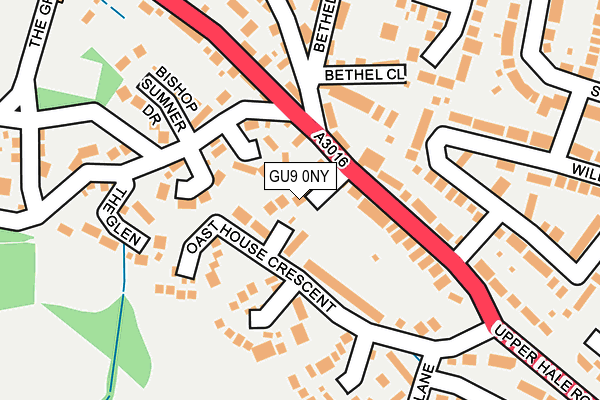 GU9 0NY map - OS OpenMap – Local (Ordnance Survey)