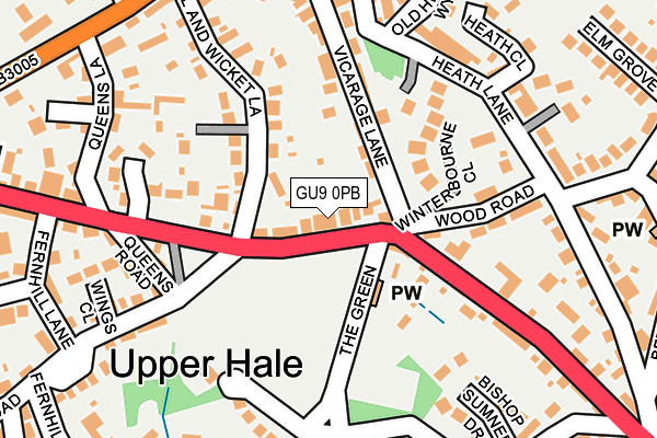 GU9 0PB map - OS OpenMap – Local (Ordnance Survey)