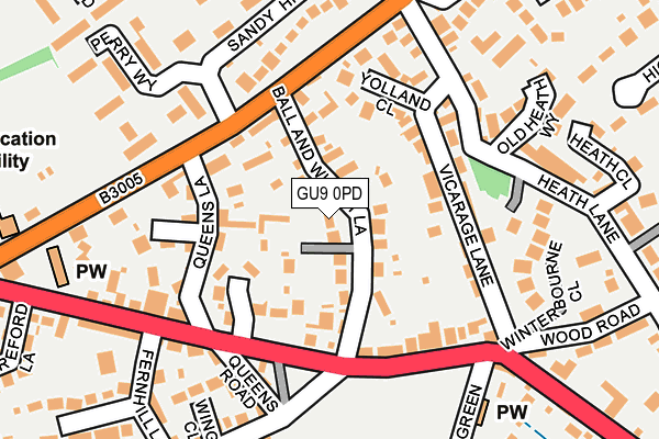 GU9 0PD map - OS OpenMap – Local (Ordnance Survey)