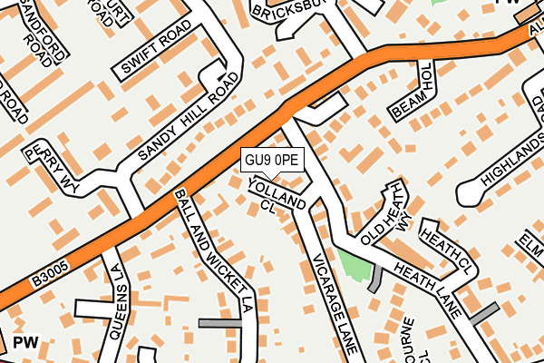 GU9 0PE map - OS OpenMap – Local (Ordnance Survey)
