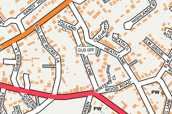 GU9 0PF map - OS OpenMap – Local (Ordnance Survey)