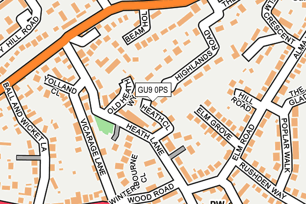 GU9 0PS map - OS OpenMap – Local (Ordnance Survey)