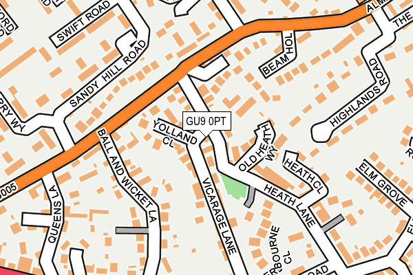 GU9 0PT map - OS OpenMap – Local (Ordnance Survey)