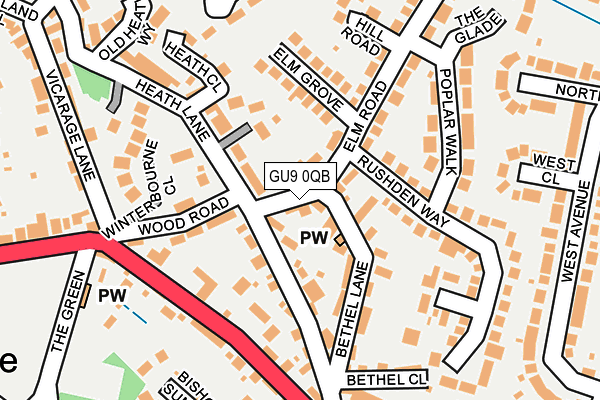 GU9 0QB map - OS OpenMap – Local (Ordnance Survey)