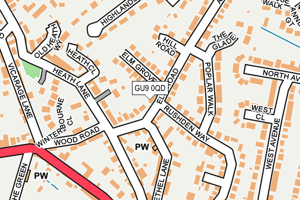GU9 0QD map - OS OpenMap – Local (Ordnance Survey)