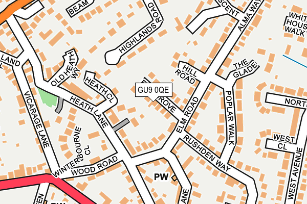 GU9 0QE map - OS OpenMap – Local (Ordnance Survey)