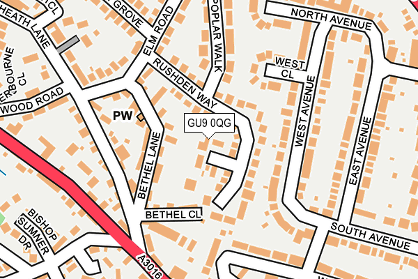 GU9 0QG map - OS OpenMap – Local (Ordnance Survey)