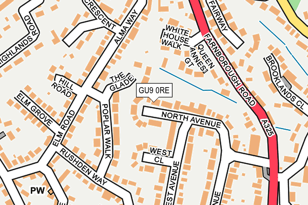 GU9 0RE map - OS OpenMap – Local (Ordnance Survey)