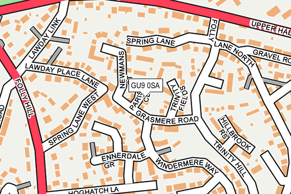 GU9 0SA map - OS OpenMap – Local (Ordnance Survey)