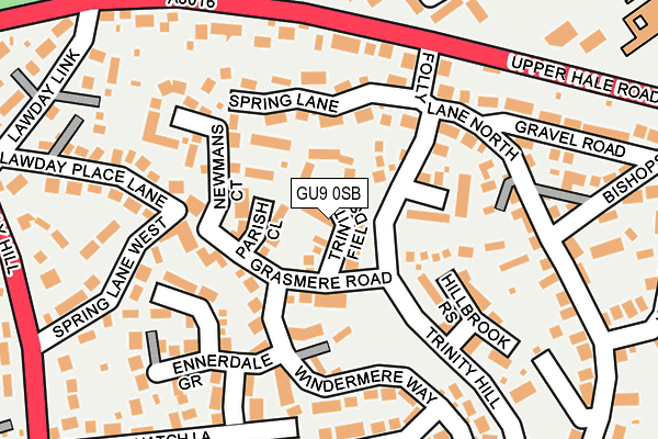 GU9 0SB map - OS OpenMap – Local (Ordnance Survey)