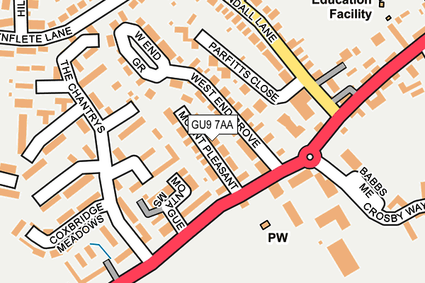 GU9 7AA map - OS OpenMap – Local (Ordnance Survey)
