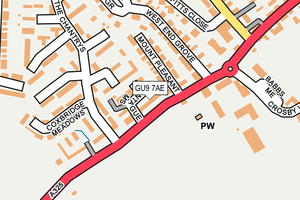 GU9 7AE map - OS OpenMap – Local (Ordnance Survey)