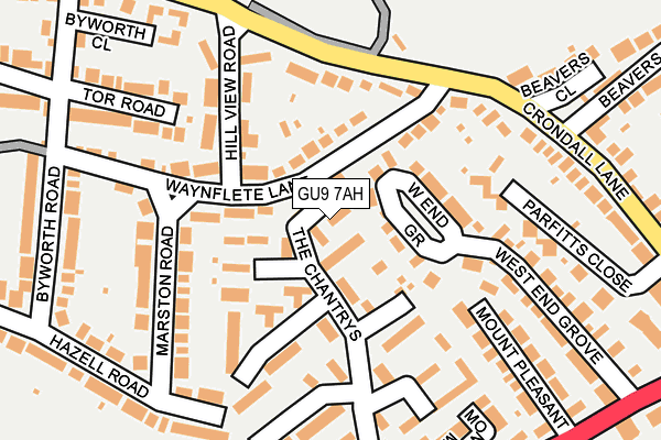 GU9 7AH map - OS OpenMap – Local (Ordnance Survey)