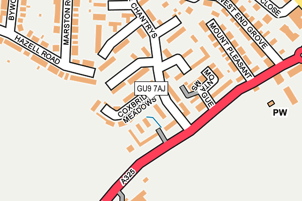GU9 7AJ map - OS OpenMap – Local (Ordnance Survey)