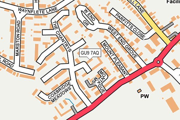 GU9 7AQ map - OS OpenMap – Local (Ordnance Survey)