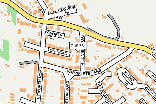 GU9 7BJ map - OS OpenMap – Local (Ordnance Survey)