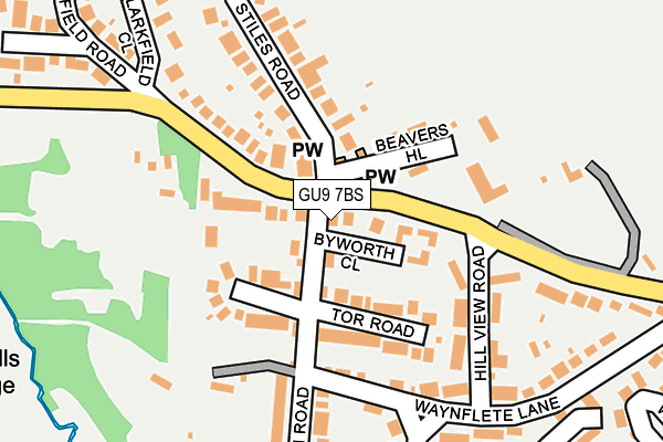 GU9 7BS map - OS OpenMap – Local (Ordnance Survey)