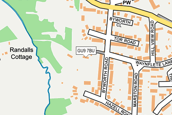 GU9 7BU map - OS OpenMap – Local (Ordnance Survey)