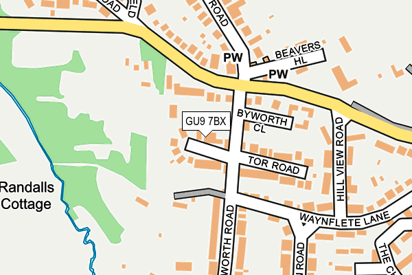 GU9 7BX map - OS OpenMap – Local (Ordnance Survey)