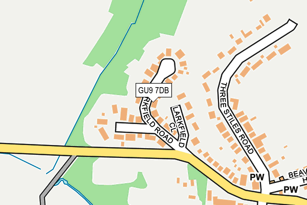 GU9 7DB map - OS OpenMap – Local (Ordnance Survey)