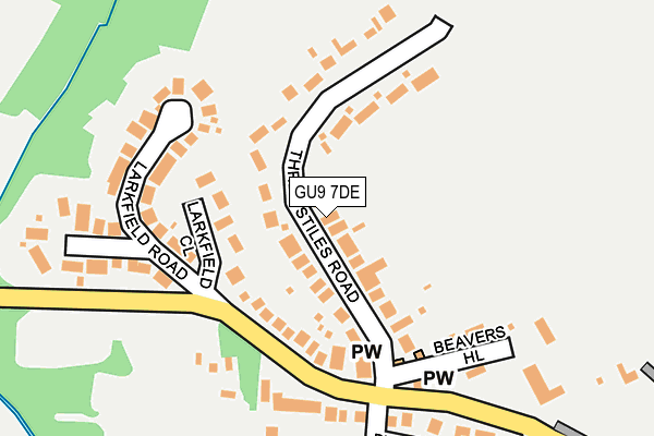 GU9 7DE map - OS OpenMap – Local (Ordnance Survey)