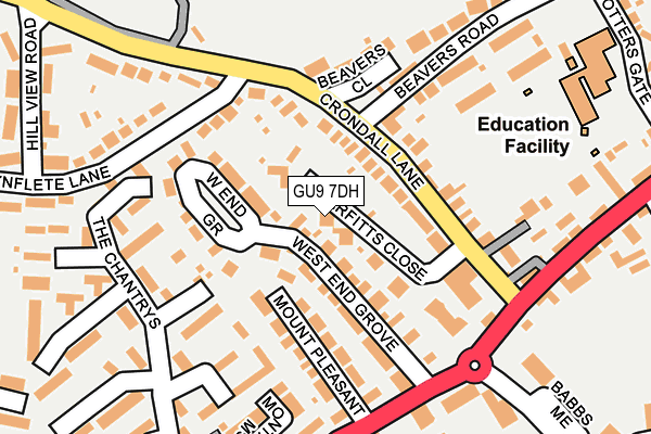 GU9 7DH map - OS OpenMap – Local (Ordnance Survey)