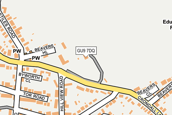 GU9 7DQ map - OS OpenMap – Local (Ordnance Survey)
