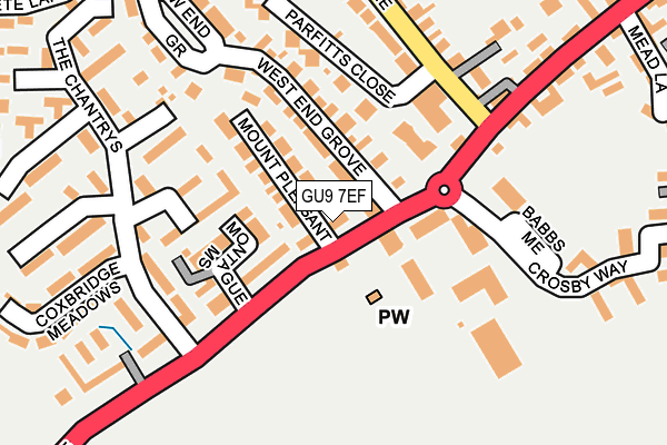 GU9 7EF map - OS OpenMap – Local (Ordnance Survey)