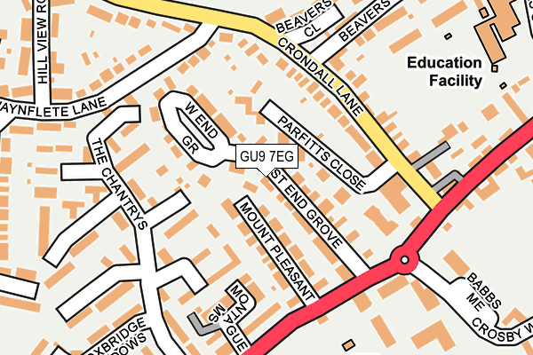 GU9 7EG map - OS OpenMap – Local (Ordnance Survey)