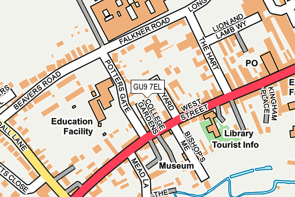 GU9 7EL map - OS OpenMap – Local (Ordnance Survey)