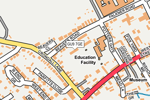 GU9 7GE map - OS OpenMap – Local (Ordnance Survey)