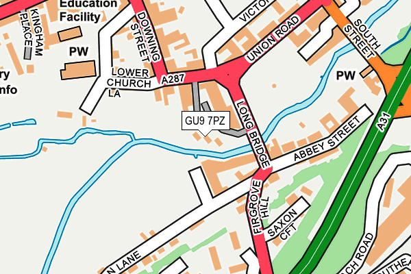 GU9 7PZ map - OS OpenMap – Local (Ordnance Survey)