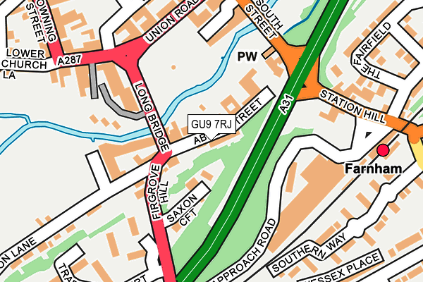 GU9 7RJ map - OS OpenMap – Local (Ordnance Survey)