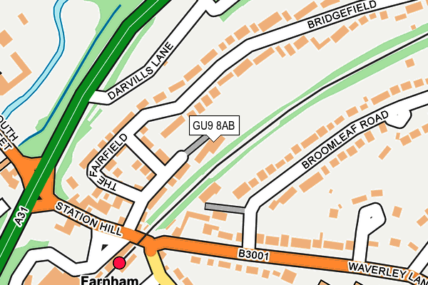 GU9 8AB map - OS OpenMap – Local (Ordnance Survey)