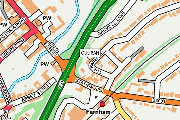 GU9 8AH map - OS OpenMap – Local (Ordnance Survey)
