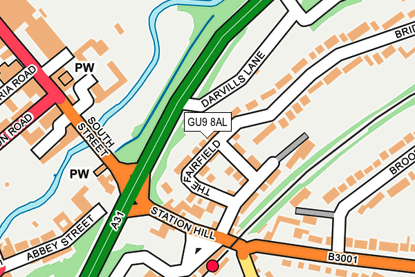 GU9 8AL map - OS OpenMap – Local (Ordnance Survey)