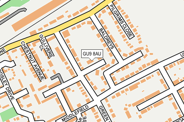 GU9 8AU map - OS OpenMap – Local (Ordnance Survey)