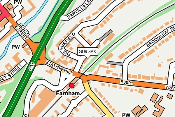 GU9 8AX map - OS OpenMap – Local (Ordnance Survey)