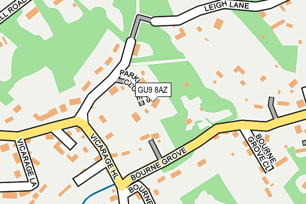 GU9 8AZ map - OS OpenMap – Local (Ordnance Survey)