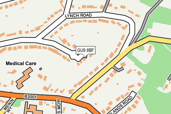 GU9 8BF map - OS OpenMap – Local (Ordnance Survey)