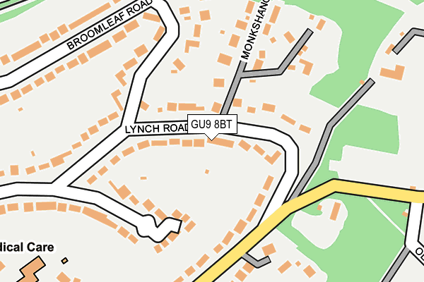 GU9 8BT map - OS OpenMap – Local (Ordnance Survey)