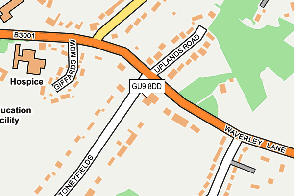 GU9 8DD map - OS OpenMap – Local (Ordnance Survey)
