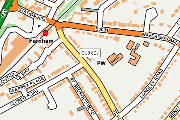 GU9 8DJ map - OS OpenMap – Local (Ordnance Survey)