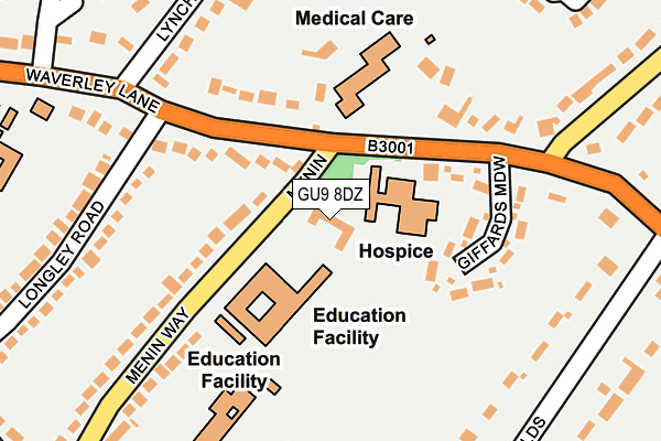 GU9 8DZ map - OS OpenMap – Local (Ordnance Survey)