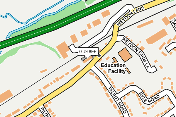 GU9 8EE map - OS OpenMap – Local (Ordnance Survey)