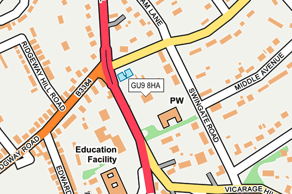 GU9 8HA map - OS OpenMap – Local (Ordnance Survey)