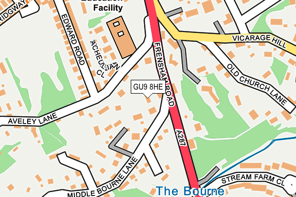 GU9 8HE map - OS OpenMap – Local (Ordnance Survey)